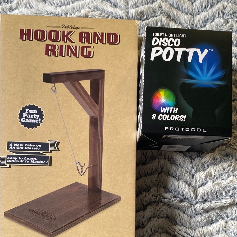 Tabletop Hook & Ring Game & Disco potty light